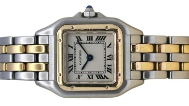 Cartier Panth&egrave;re Two Row White Romans 18K Yellow Gold Ref 1120 2001