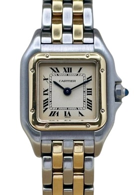 Cartier Panth&eacute;re Small Two Row 18K Yellow Gold White Romans Ref 1120