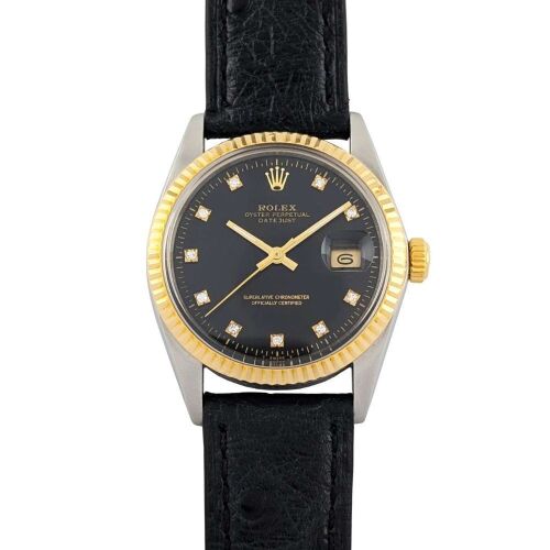 Rolex 16013G Datejust 36 Black Diamond Dial 36mm 1988