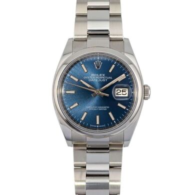 Rolex 126200 Datejust 36 Bright Blue Sunburst Dial 36mm 2023 Box & Papers