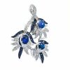 18K White Gold Opal, Sapphire, and Diamond Pendant - 2