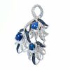 18K White Gold Opal, Sapphire, and Diamond Pendant - 3