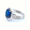 18ct White Gold, Opal and Diamond Ring - 4