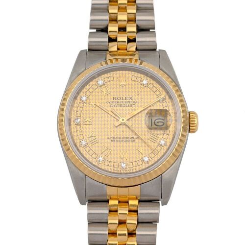 Rolex 16233 Datejust 36 Diamond Dial 36mm 1988 Box & Papers