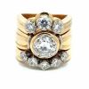 18K Yellow Gold Diamond trio ring set with 2.83TDW - 2