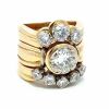 18K Yellow Gold Diamond trio ring set with 2.83TDW - 3