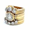 18K Yellow Gold Diamond trio ring set with 2.83TDW - 4