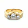 18K Yellow Gold Diamond trio ring set with 2.83TDW - 7