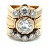 18K Yellow Gold Diamond trio ring set with 2.83TDW