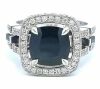 Canturi Jewels 18K White Gold Black Sapphire and Diamond Dress Ring from Metropolis collection