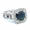 Canturi Jewels 18K White Gold Black Sapphire and Diamond Dress Ring from Metropolis collection - 2