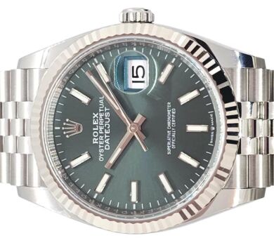 Rolex Datejust Mint Green 36mm 2022 Box and Papers