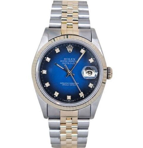 Rolex Datejust 36 Blue Vignette Diamond Dial 16233