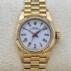 Rolex Oyster Perpetual 26 White Buckley 18K Yellow Gold Presidential Ref 67198 1985 - 3