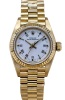 Rolex Oyster Perpetual 26 White Buckley 18K Yellow Gold Presidential Ref 67198 1985