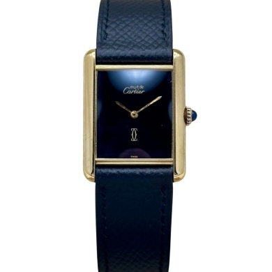 Cartier Tank Must Black Dial Manual Winding