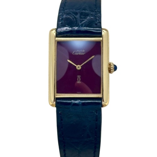 Cartier Tank Must Large Burgundy Dial Manual Winding