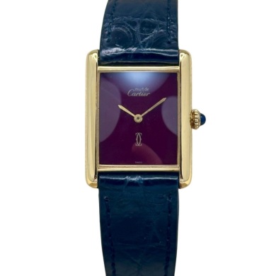 Cartier Tank Must Large Burgundy Dial Manual Winding