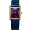 Cartier Tank Must Large Burgundy Dial Manual Winding