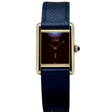 Cartier Tank Must Small Burgundy Dial Manual Winding