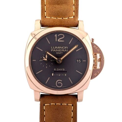 Panerai PAM00576 Luminor 1950 8 Days GMT Rose Gold 44mm ~2014 Box & Papers