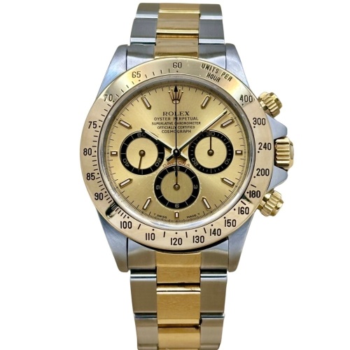 Rolex Zenith Daytona Champagne Dial 18K Yellow Gold Two Tone Ref 16523 1997 Collectors Set