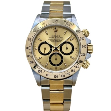 Rolex Zenith Daytona Champagne Dial 18K Yellow Gold Two Tone Ref 16523 1997 Collectors Set
