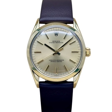 Rolex Oyster Perpetual 34 Sunburst Dial Yellow Gold Ref 1024