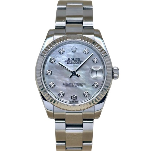 Rolex Datejust 31 Mother Of Pearl Diamond Dial 18K White Gold Ref 178274 2007