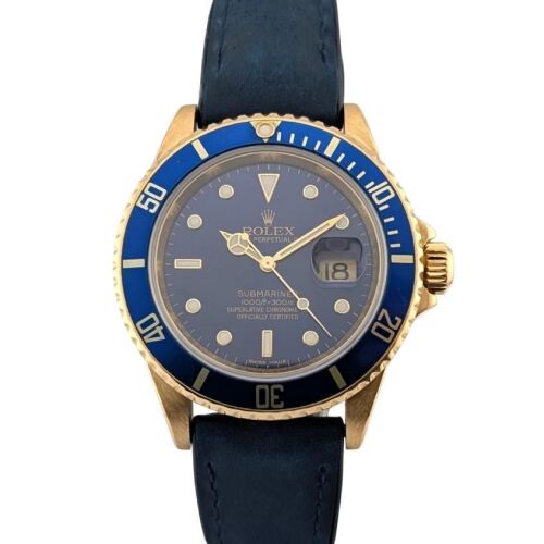 Rolex 16618 Submariner Date 18k Bluesy 40mm 2007 Z Serial Box & Papers