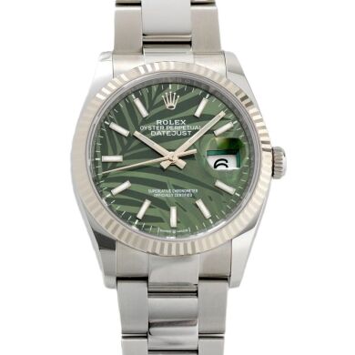 Rolex 126234 Datejust 36 Green Palm Dial 36mm 2023 Box & Papers