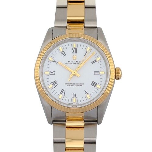 Rolex 14233 Oyster Perpetual White Roman 34mm 1995 Box & Papers