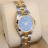 Rolex 67183 Oyster Perpetual Lady Sunburst Blue Dial 26mm 1990 - 2