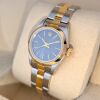 Rolex 67183 Oyster Perpetual Lady Sunburst Blue Dial 26mm 1990 - 3