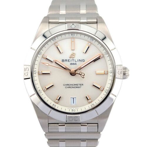 Breitling A10380 Chronomat Automatic White Diamond 36mm 2025 Box & Papers MINT
