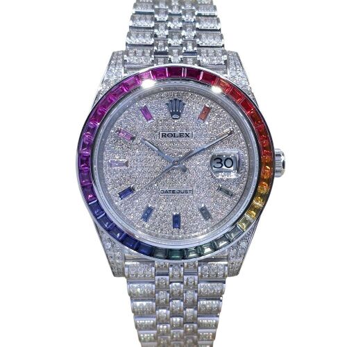 Rolex Datejust 41 126300 Rainbow Custom Diamond Set 2025