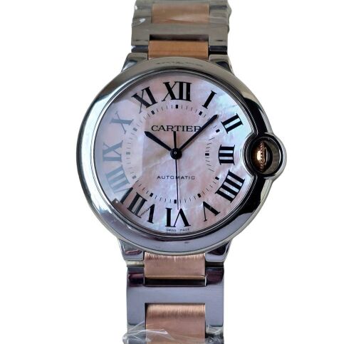 Cartier Ballon Bleu 36 Steel Rose Gold Mother of Pearl