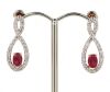 "Wholesaler Closing Down Must Be Sold" 14K Rose Gold, Ruby and Diamond, Drop Earrings