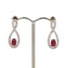 "Wholesaler Closing Down Must Be Sold" 14K Rose Gold, Ruby and Diamond, Drop Earrings - 2