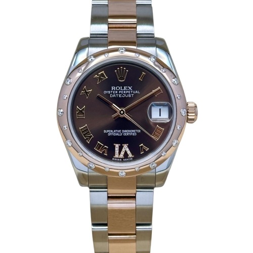 Rolex Datejust 31 Factory Diamond Bezel Chocolate Diamond Dial Ref 178341