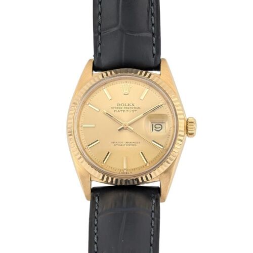 Rolex 1601 Datejust 18k Yellow Gold 36mm 1969 Box & COA