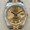 Rolex Datejust 31 Champagne Diamond Dial 18K Yellow Gold Ref 178273 - 2