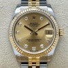 Rolex Datejust 31 Champagne Diamond Dial 18K Yellow Gold Ref 178273 - 3