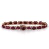 "Wholesaler Closing Down Must Be Sold" 14K Rose Gold, Ruby and Diamond, Line Bracelet - 6