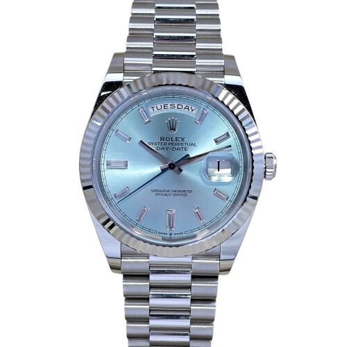 Rolex Date Date Platinum Baguette Dial 2025 New