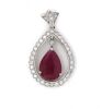 "Wholesaler Closing Down Must Be Sold" 14K White Gold, Ruby and Diamond, Halo Pendant