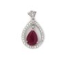 "Wholesaler Closing Down Must Be Sold" 14K White Gold, Ruby and Diamond, Halo Pendant - 2