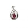 "Wholesaler Closing Down Must Be Sold" 14K White Gold, Ruby and Diamond, Halo Pendant - 4