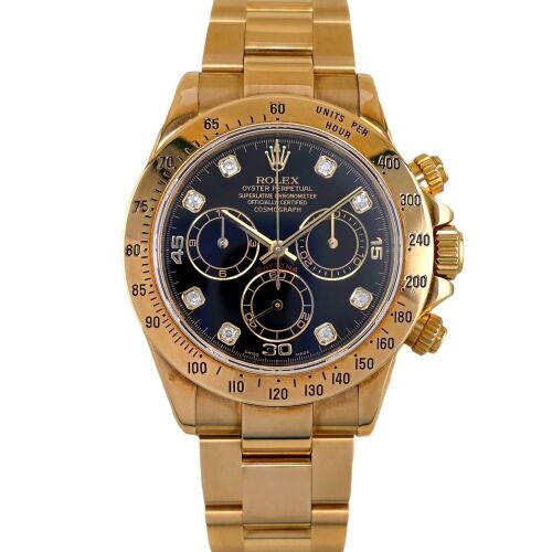 Rolex Daytona 116528 Yellow Gold Black Diamond Dial