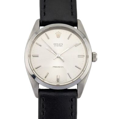 Rolex 6424 Vintage Oyster Precision Jumbo Silver Sunburst Dial 36mm 1966